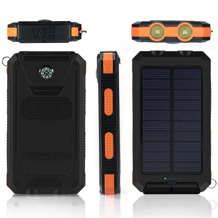 Speed S1004 Solární Powerbank 10000 mAh, oranžová, 2x LED