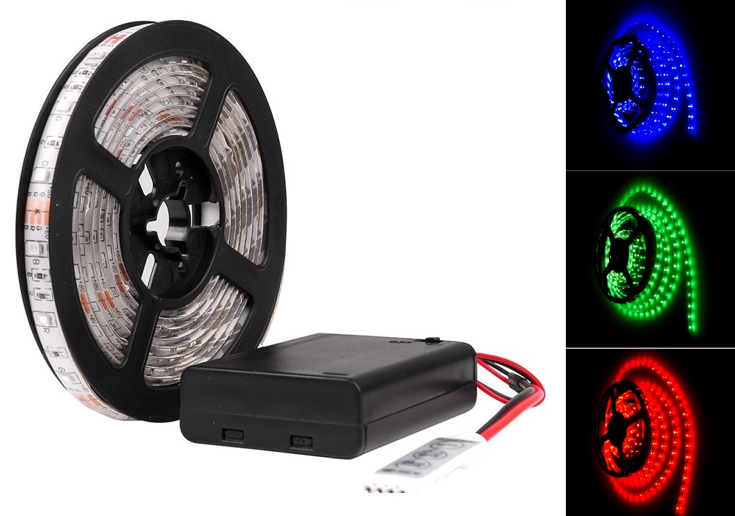 Lighting B3505 LED pásek IP65 RGB baterie 0,5 metru