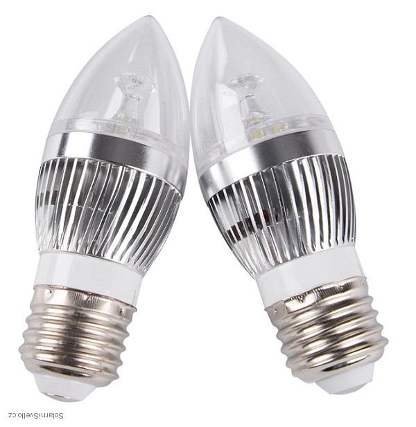 LED Light LED žárovka svíčka E27 3W bílá čistá