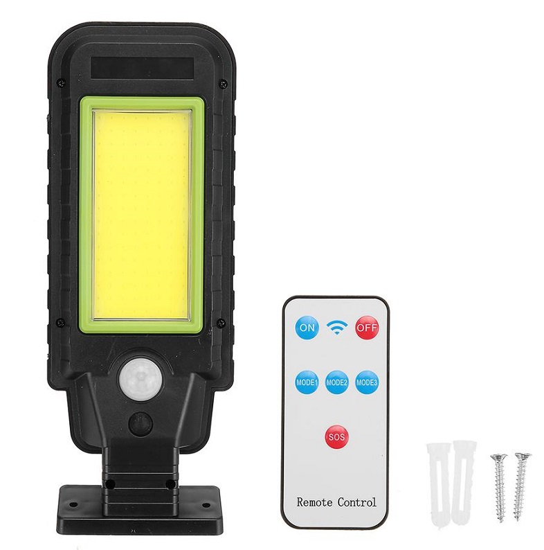 Solar COB128/2 Solární světlo s PIR čidlem pohybu 128LED set 2 kusy