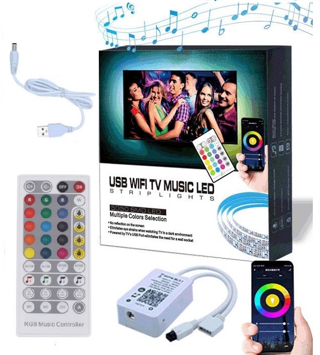 Wifi music IR ovladač pro led pásky USB