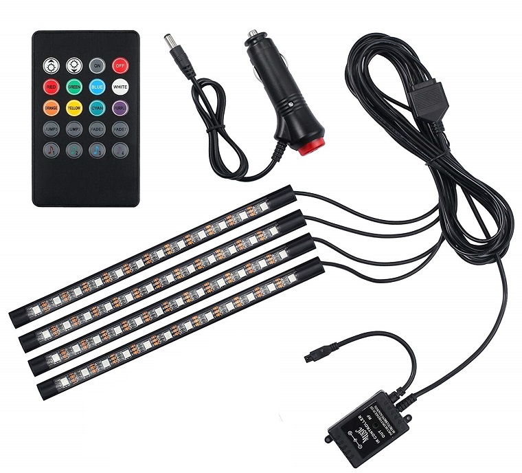 Lighting 4/12 LED osvětlení interiéru auta RGB 4x22cm