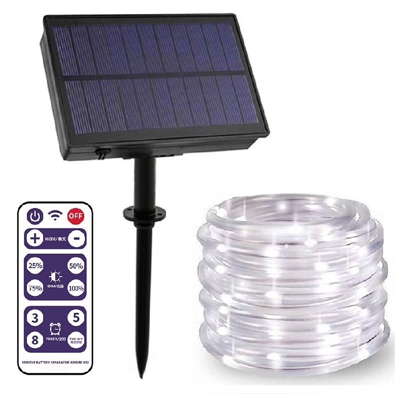 Solar 201/H2 Solární vánoční hadice - čistá bílá, 200LED/20Metrů dálkový ovladač