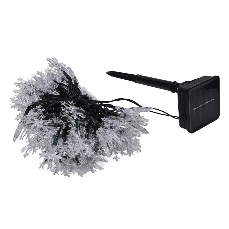 Solar V/51 Solární vánoční řetěz čistá bílá, 30LED vločka/6,5Metrů