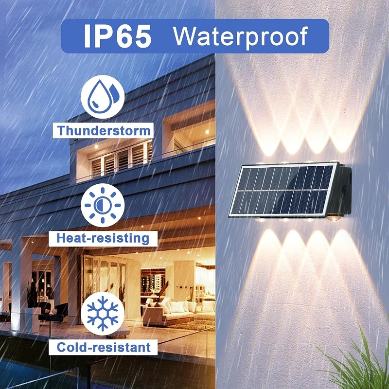 Solar S/28 Solární zahradní lampa 8x LED čistá bílá / teplá bílá