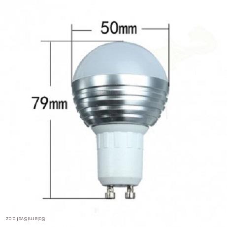 RGB LED Žárovka 3W kulatá GU10