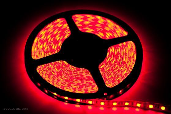 Lighting LED pásek 3528 5metrů/300diod 24W voděodolný červený