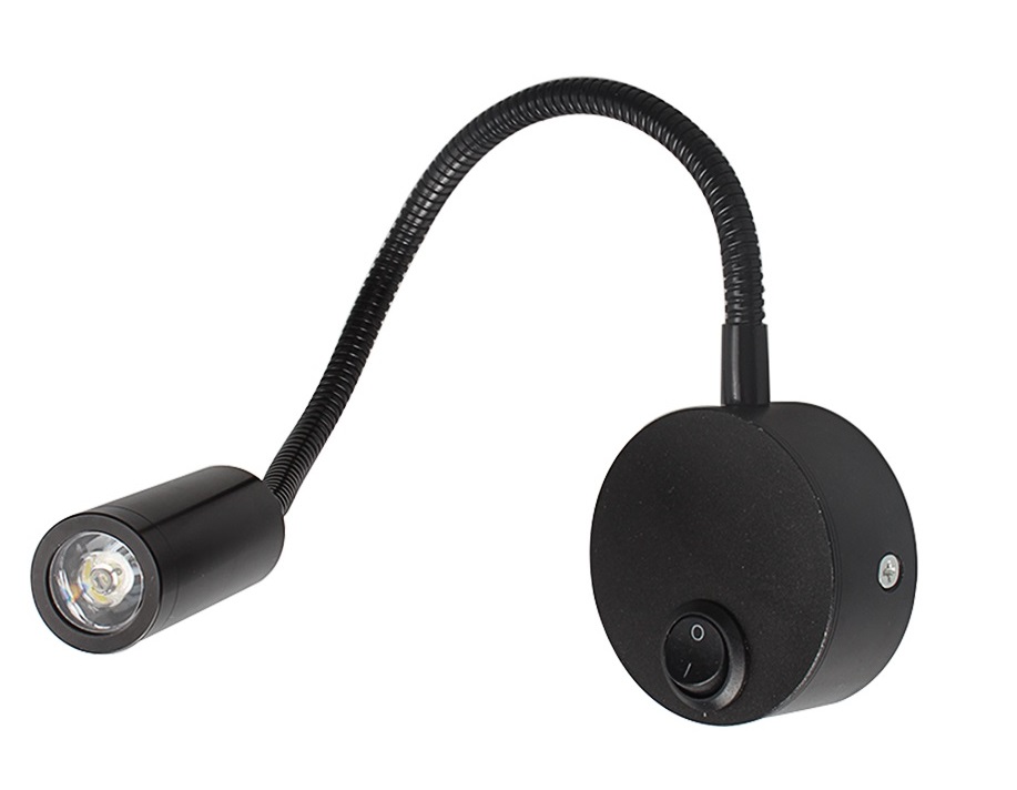 LED Light N0411 nástěnné svítidlo, flexibilní rameno, 3W, čistá bílá 4000K