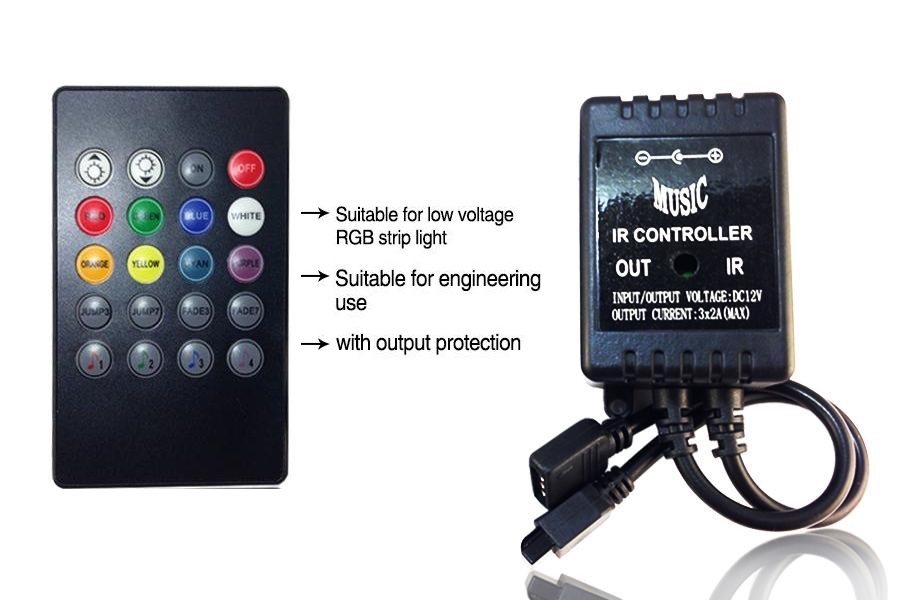 IR ovladač music k RGB LED pásku