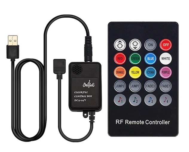 IR ovladač music k RGB LED pásku USB