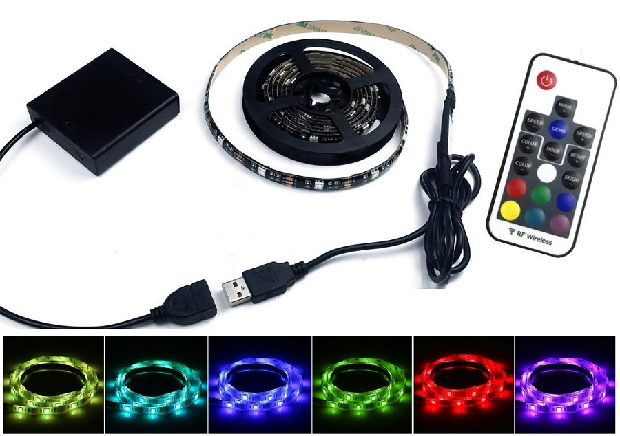 Lighting B5741 LED pásek 1 metr IP65 RGB na baterii