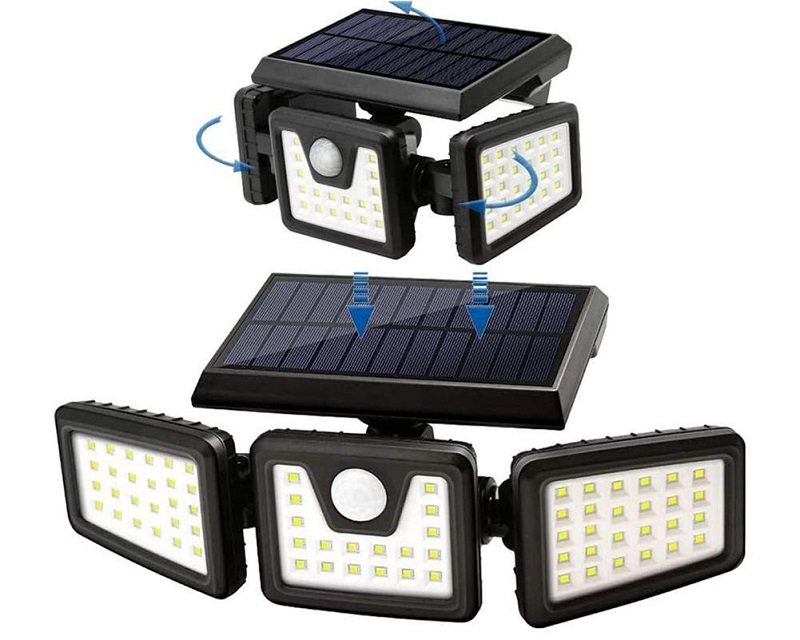 Solar SN74 Solární LED světlo s PIR čidlem pohybu 74x LED