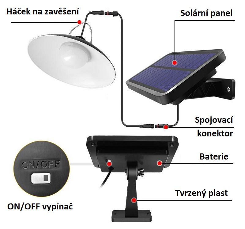 Solar SL16 Solární zahradní lampa čistá bílá 16x LED