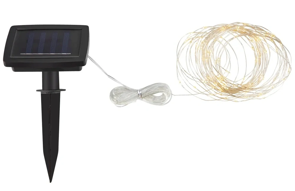 Solar V152 Solární vánoční svítící drát - teplá bílá, 150LED/15Metrů