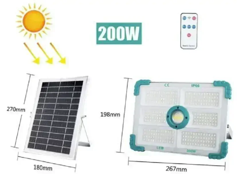 Solar-280 Solární světelný systém 200W, dálkový ovladač