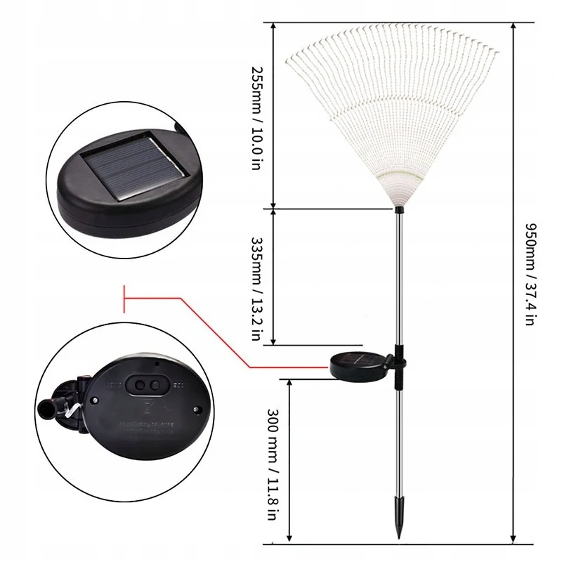 Solar Z122, Zahradní solární světlo zapichovací 120x LED set 2 kusů teplá bílá