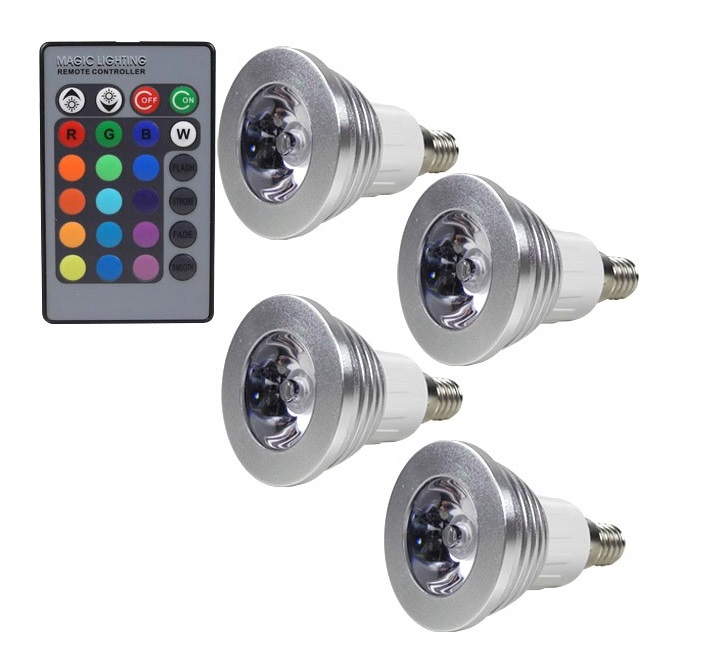 RGB LED žárovka E14 3W color set 3 kusy