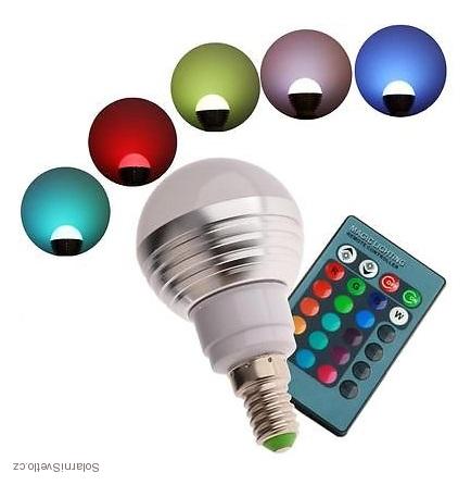 RGB LED Žárovka 3W kulatá E14