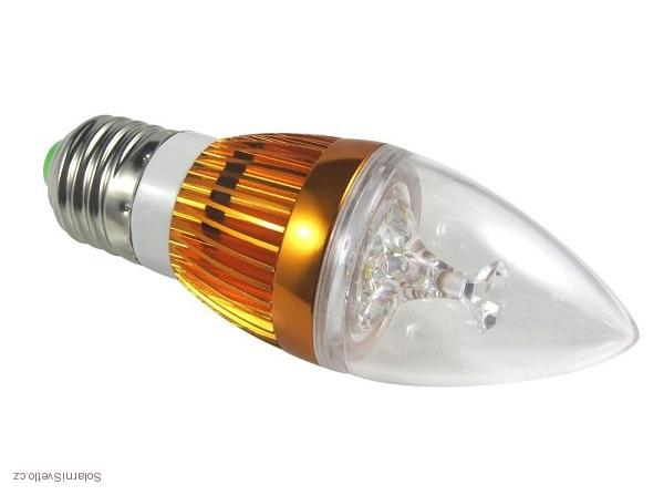 LED Light LED žárovka svíčka E27 3W čistá bílá