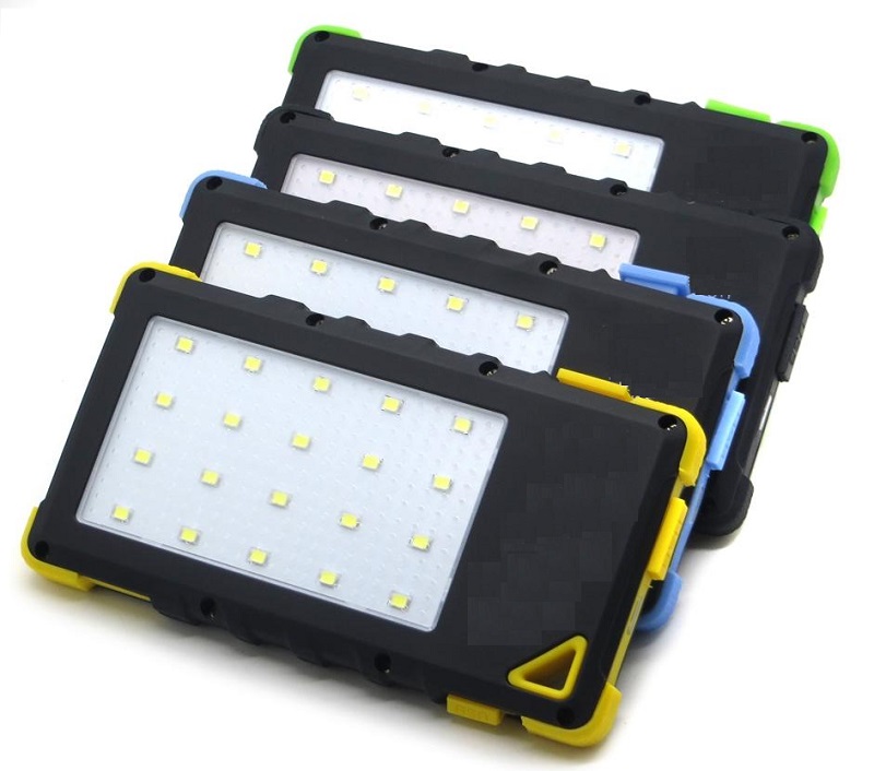 Speed S1012 Solární Powerbank 8000 mAh, žlutá, s LED lampou