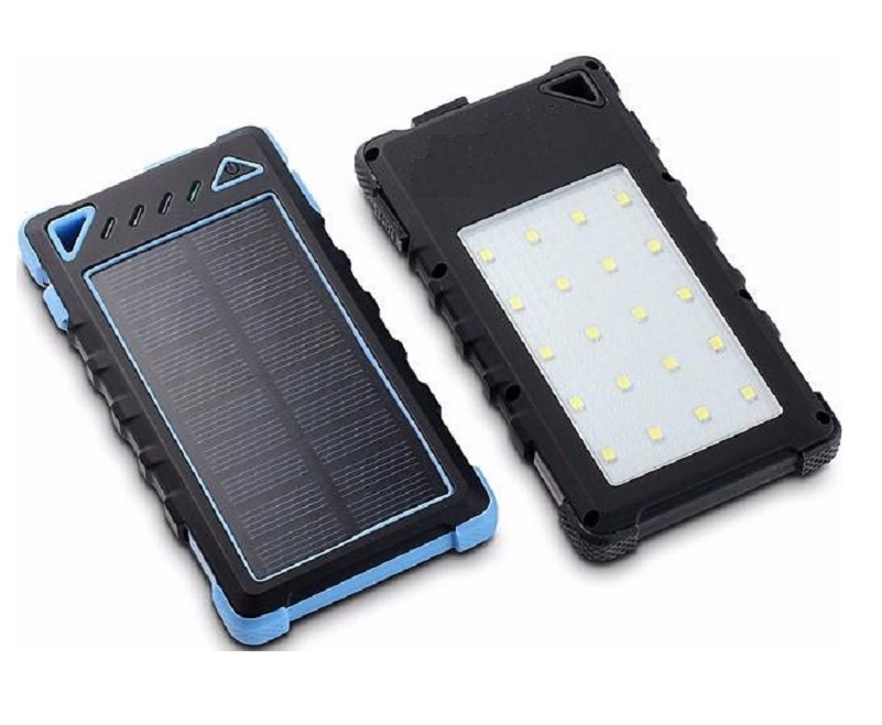 Speed S1010 Solární Powerbank 8000 mAh, černá, s LED lampou