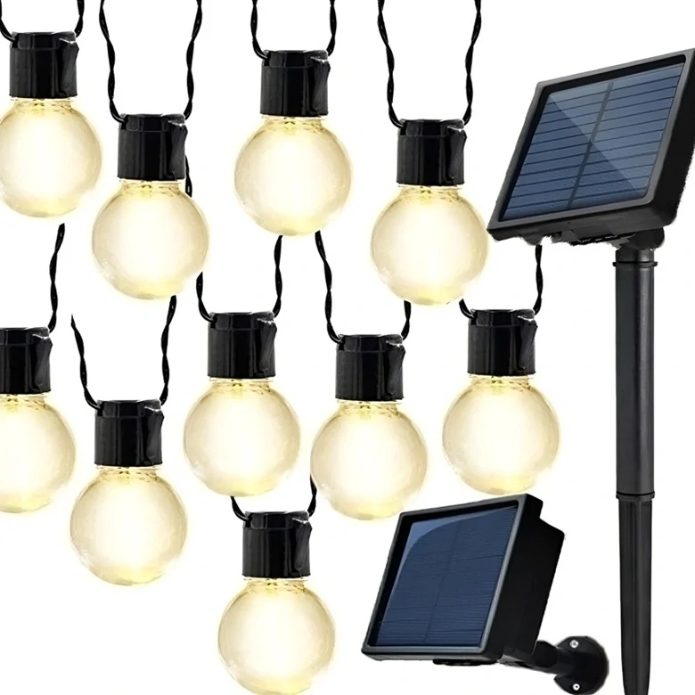 Solar 15/24 Solární vánoční řetěz teplá bílá, 24xLED COB 15 Metrů