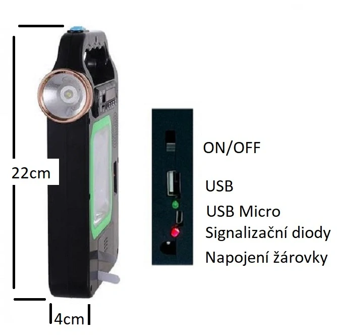 Solar JY-1178 Solární svítilna USB