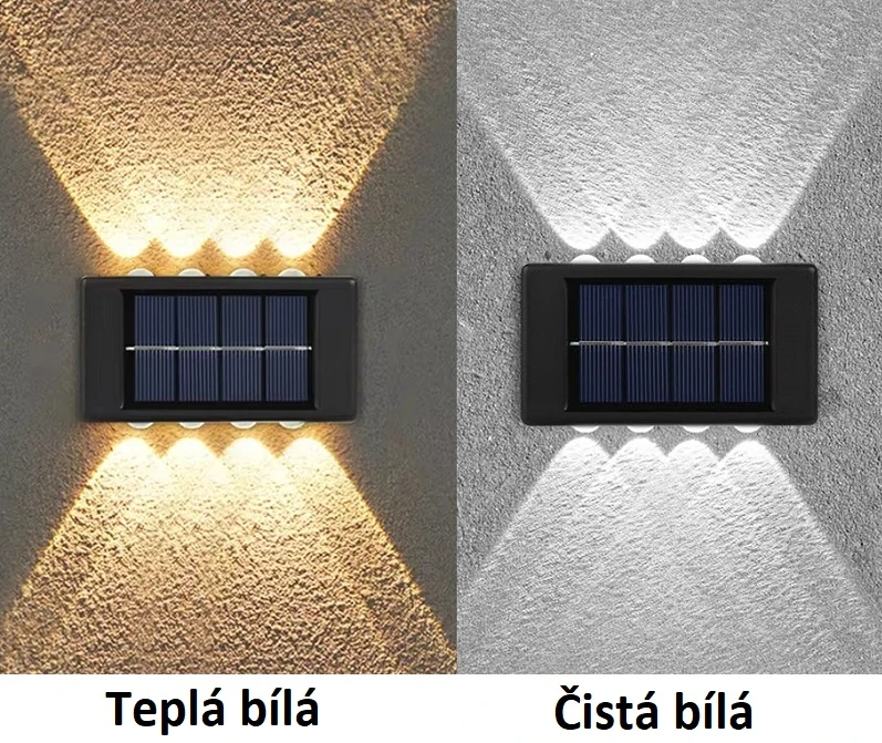 Solar S/28 Solární zahradní lampa 8x LED čistá bílá / teplá bílá