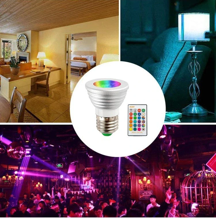 RGB LED žárovka E27 5W RGB s dálkovým ovladačem