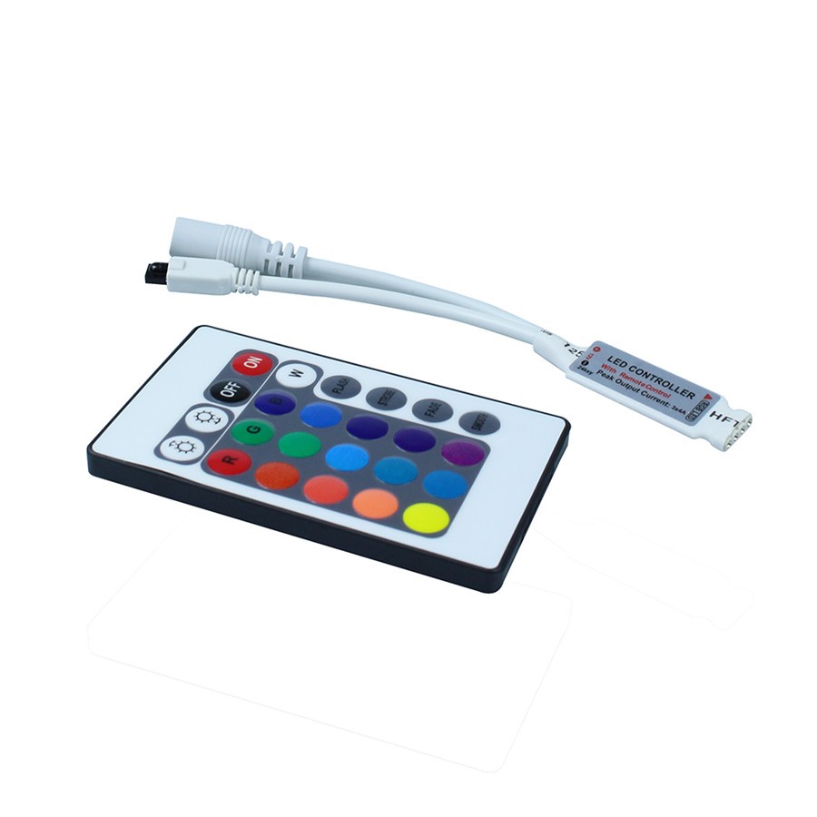 IR ovladač a přijímač k RGB LED pásku - 24 tlačítek mini