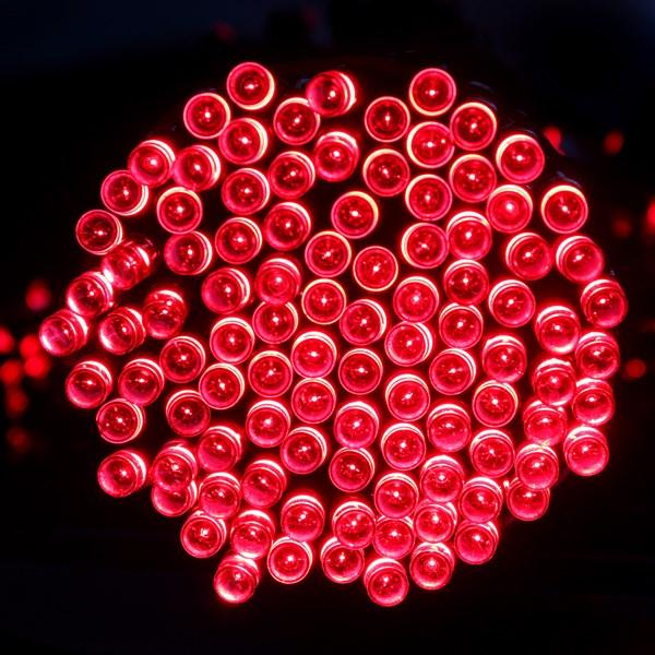 Solar 105/12 Solární vánoční řetěz - červená, 100LED/12Metrů