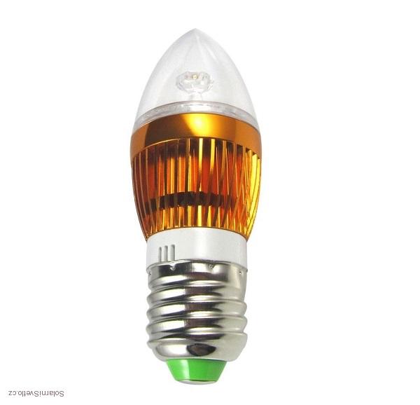 LED Light LED žárovka svíčka E27 3W čistá bílá