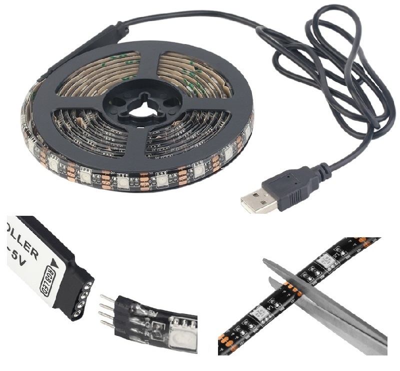 Lighting USB5581 LED pásek USB SMD5050 RGB 1 metr IP65