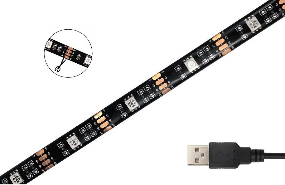 Lighting B5741 LED pásek 1 metr IP65 RGB na baterii