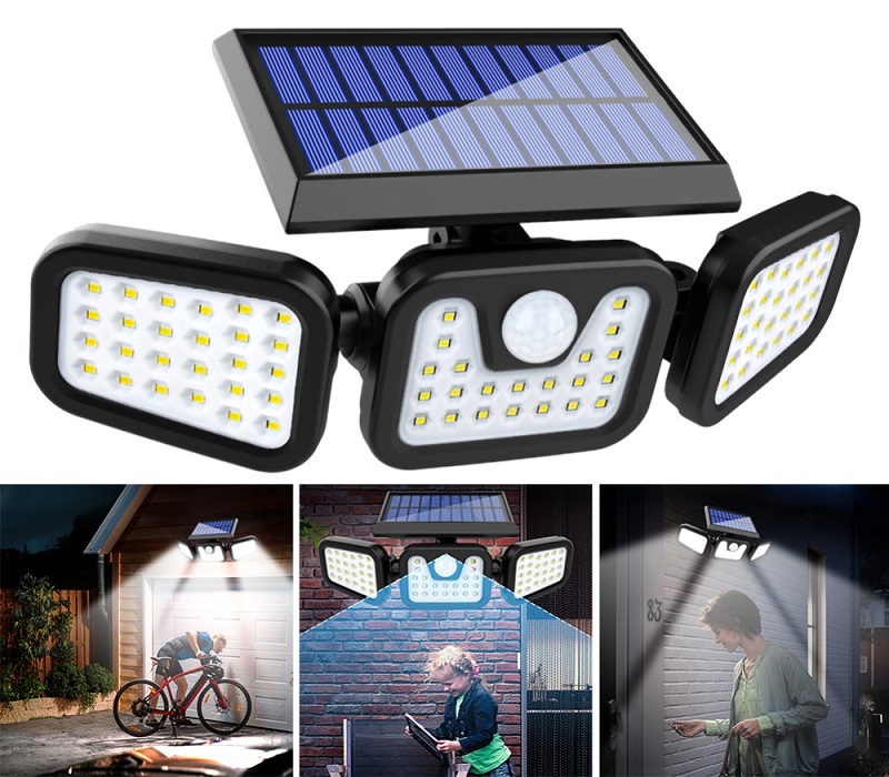 Solar SN74 Solární LED světlo s PIR čidlem pohybu 74x LED