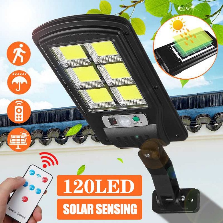 Solar 210 Solární světlo s PIR čidlem pohybu 120 LED čistá bílá