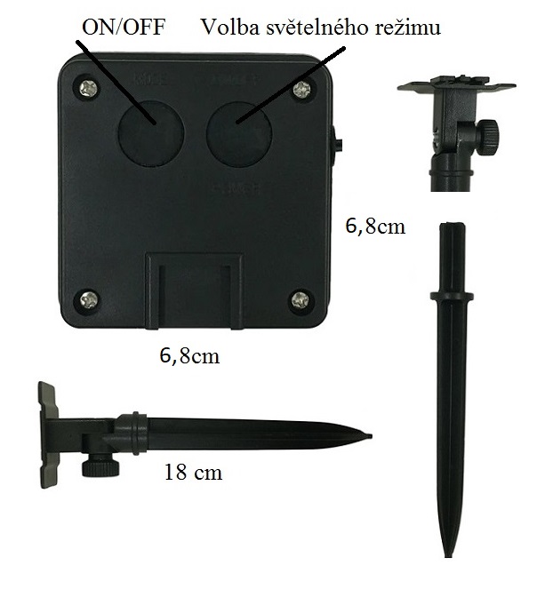 Solar H/62 Solární vánoční řetěz teplá bílá, 30LED hvězda/6Metrů