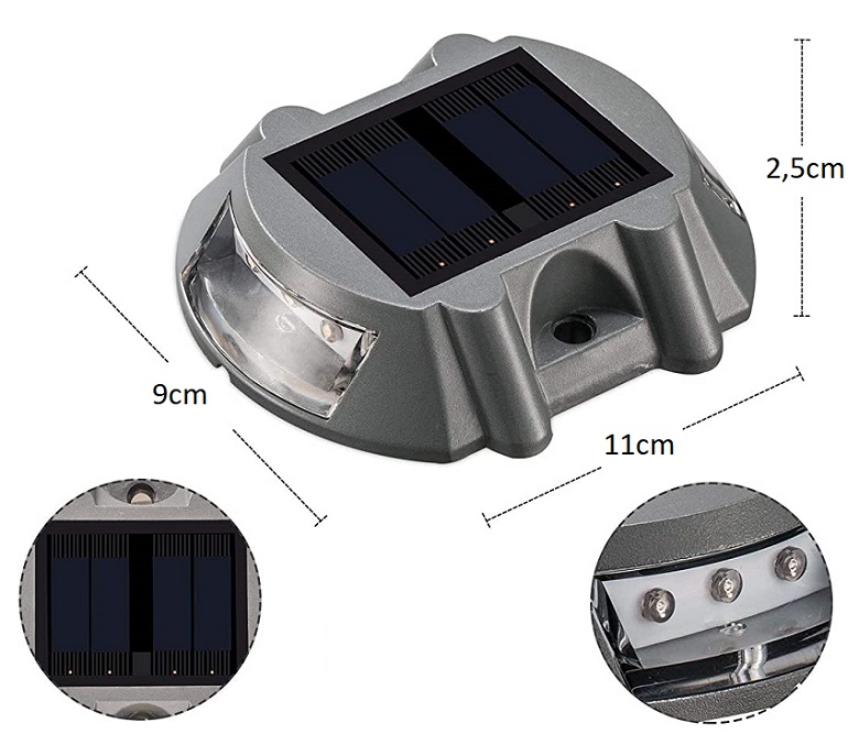 Solar 601 Solární světlo silniční set 2 kusy čistá bílá