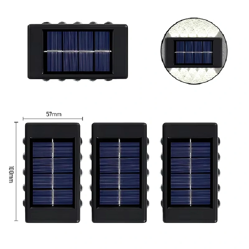 Solar SN-10 Solární nástěnné světlo 10x LED Teplá bílá set 2 kusů