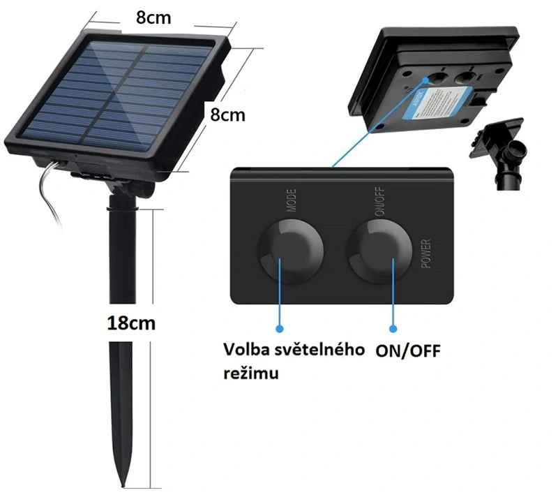 Lighting SN3832 Solární LED pásek teplá bílá 8metrů/240diod