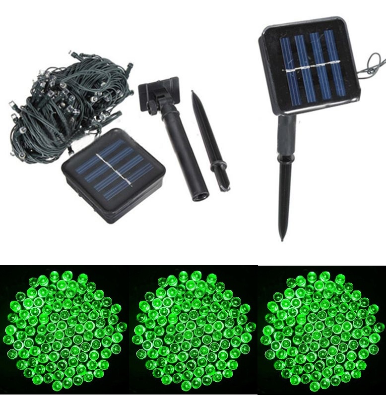 Solar 104/12 Solární vánoční řetěz - zelená, 100LED/12Metrů