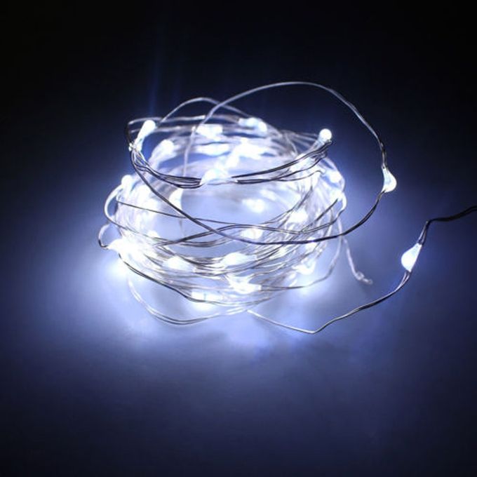 Solární světelná zátka 1metr/10LED čistá bílá 