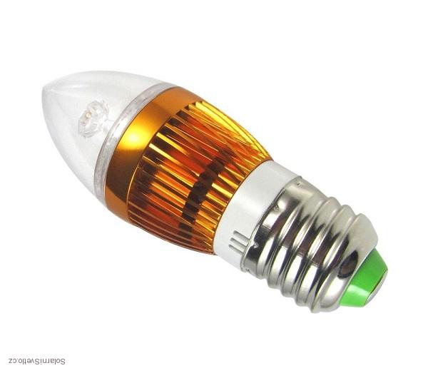 LED Light LED žárovka svíčka E27 3W čistá bílá