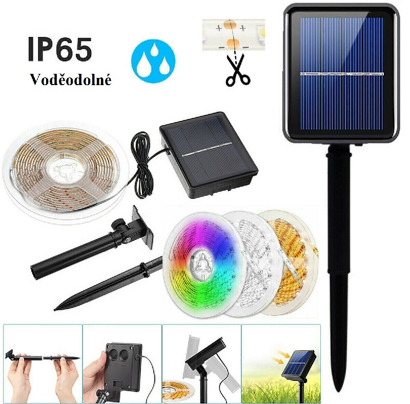Lighting SN3503 Solární LED pásek RGB 3 metry