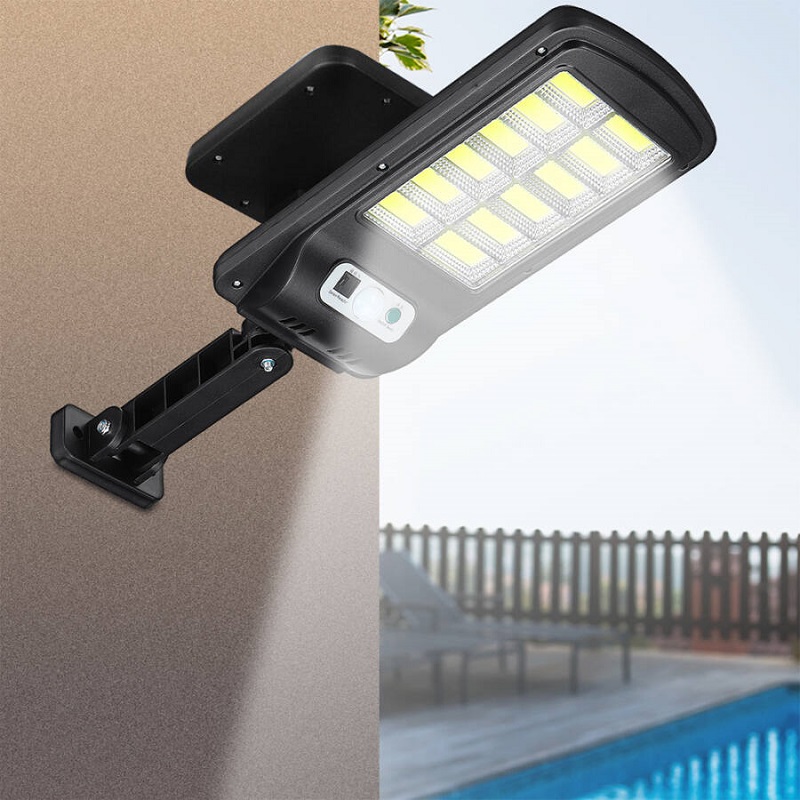 Solar S12 Solární světlo s PIR čidlem pohybu 12x LED COB dálkový ovladač
