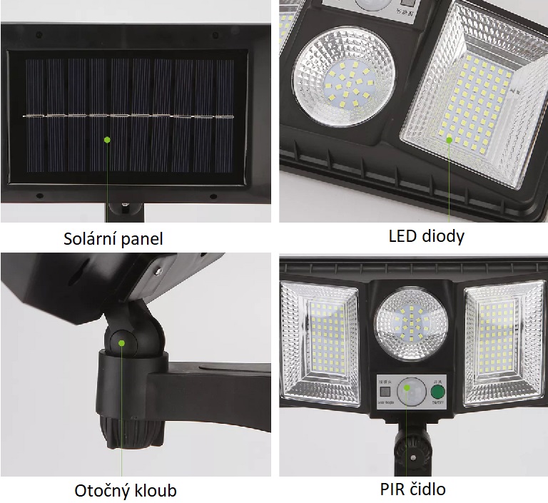 Solar 1137 Solární světlo s PIR čidlem pohybu 137 LED diod