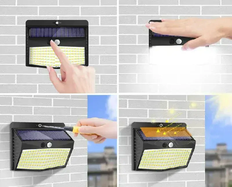 Solar 136/6 Solární LED světlo s PIR čidlem 136x LED set 6 kusů