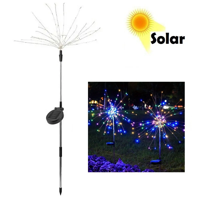 Solar 123 Solární světlo pampeliška 120x LED set 2 kusů RGB