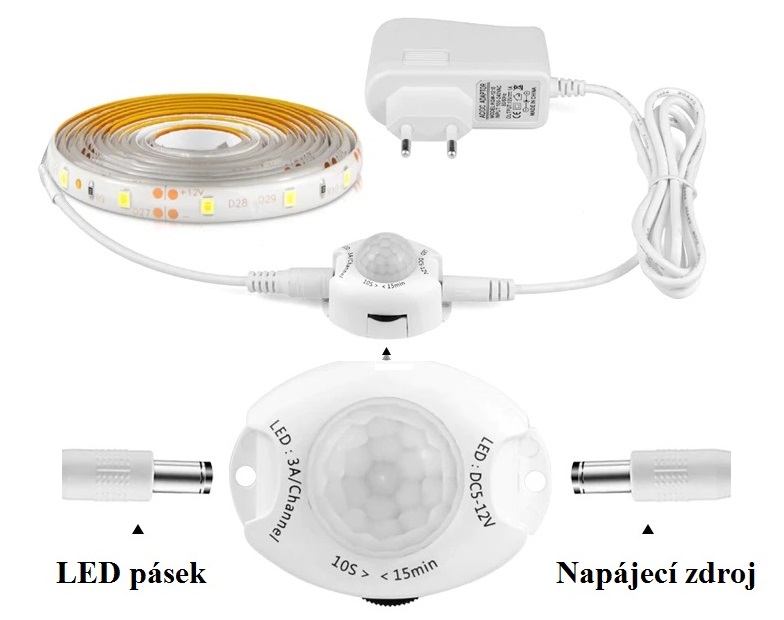 Lighting P3532 LED pásek 3 metry IP65 pohybový senzor teplá bílá