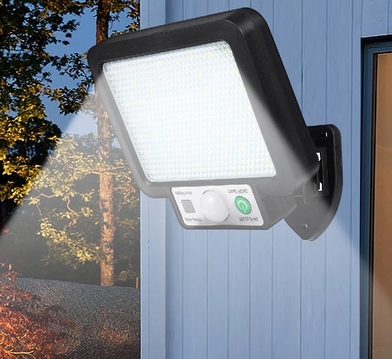 Solar 66/DO Solární světlo PIR čidlo pohybu 56 LED dálkový ovladač